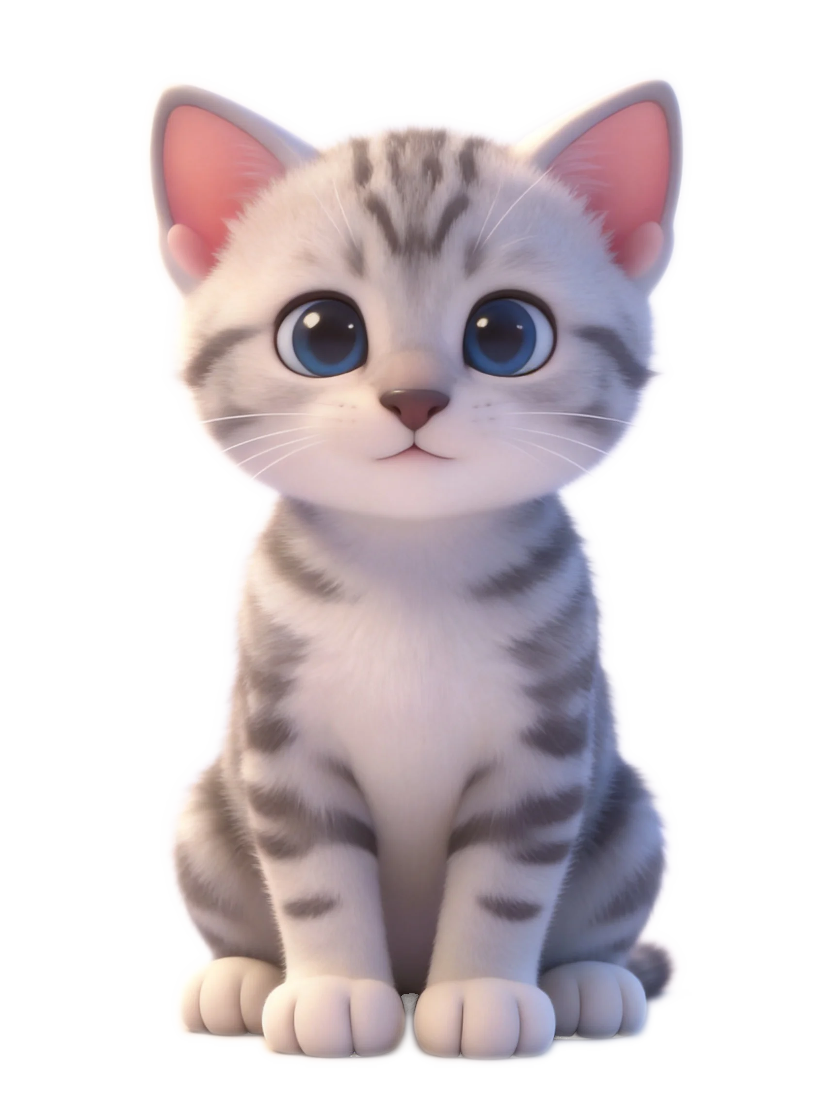 灰白虎斑小奶猫